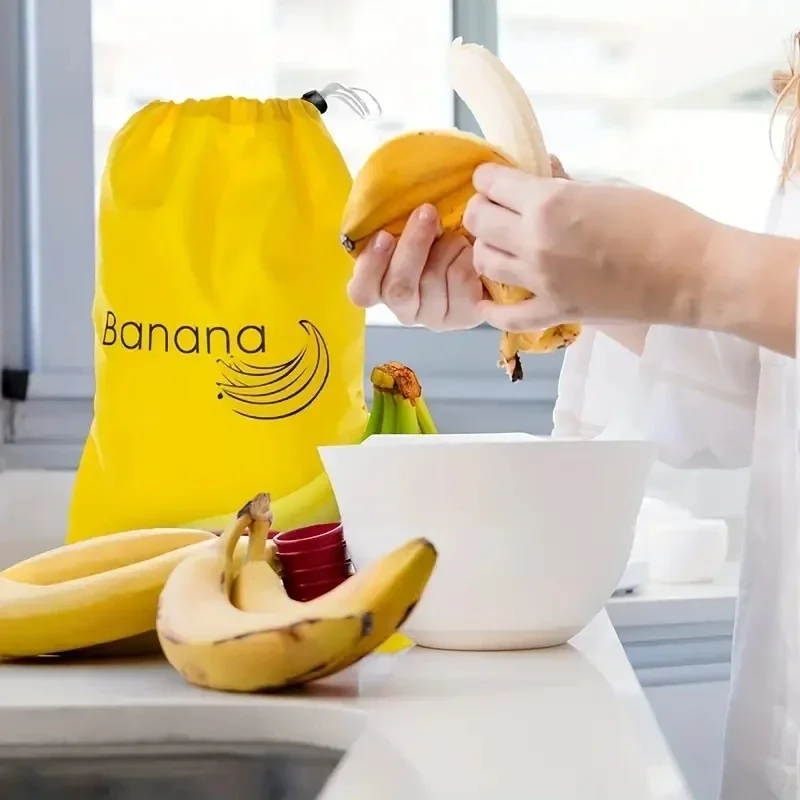 Saco de preservação de legumes e frutas, Banana Bundle Pocket, Food Storage, 1PC