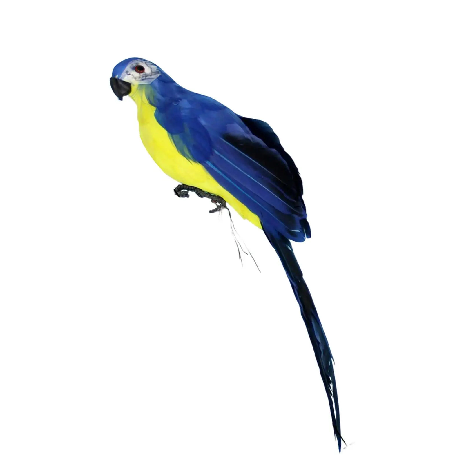 Lifelike Macaw Artificial Birds Model Sculpture Feathered Parrot for Porch