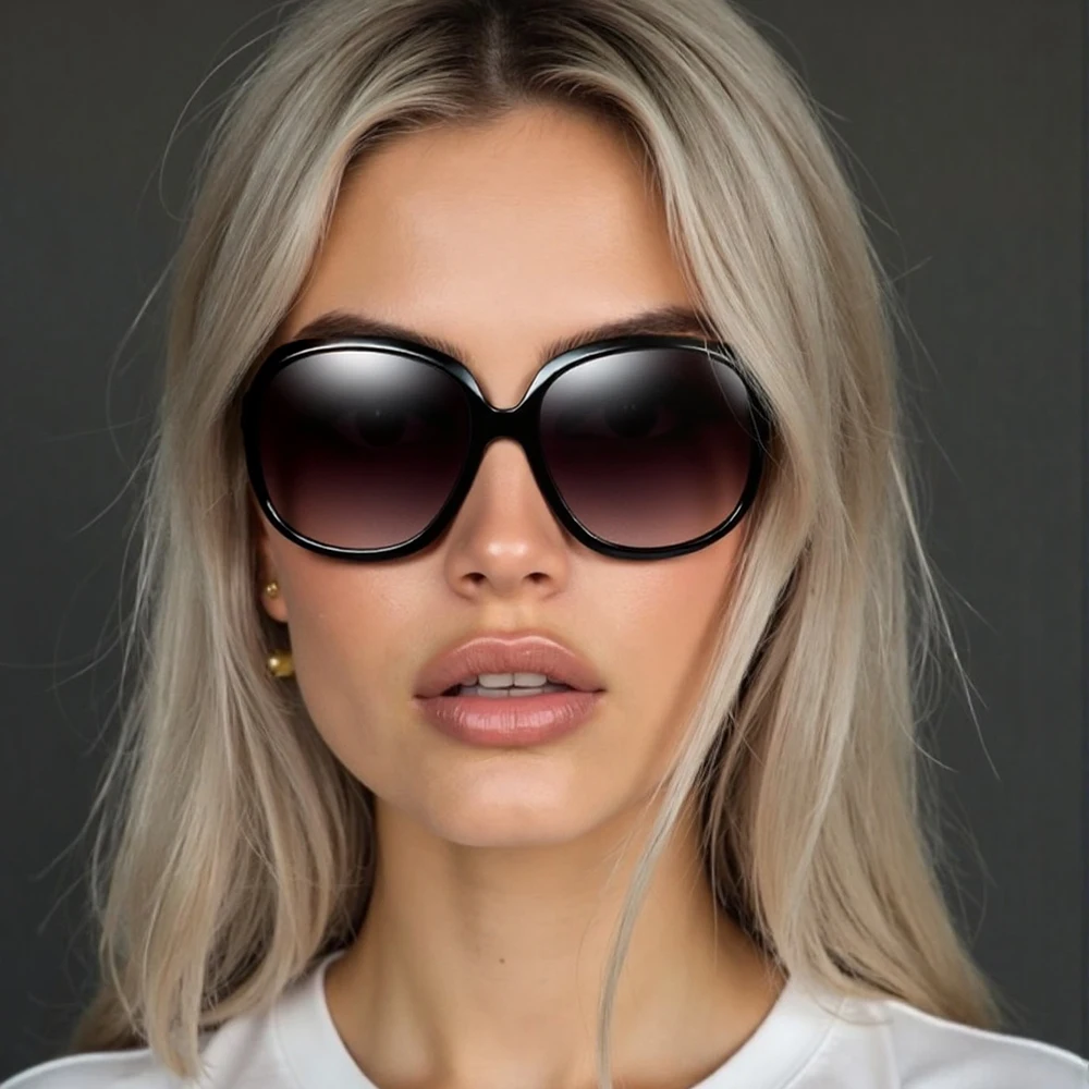 Brand Design Elegant Oversized Polarized Sunglasses Women Fashion Big Round Sun Glasses Ladies Vintage Outdoor Anti Glare Shades image 2
