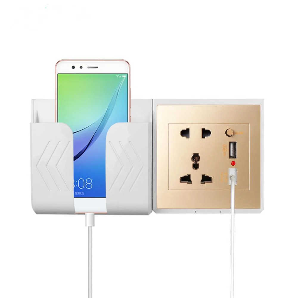 Dual USB Smart Home Wall Charger Socket Adapter Wall Socket Universial Phone Charger Power Outlet Panel 5V 2.1A Phone Holder