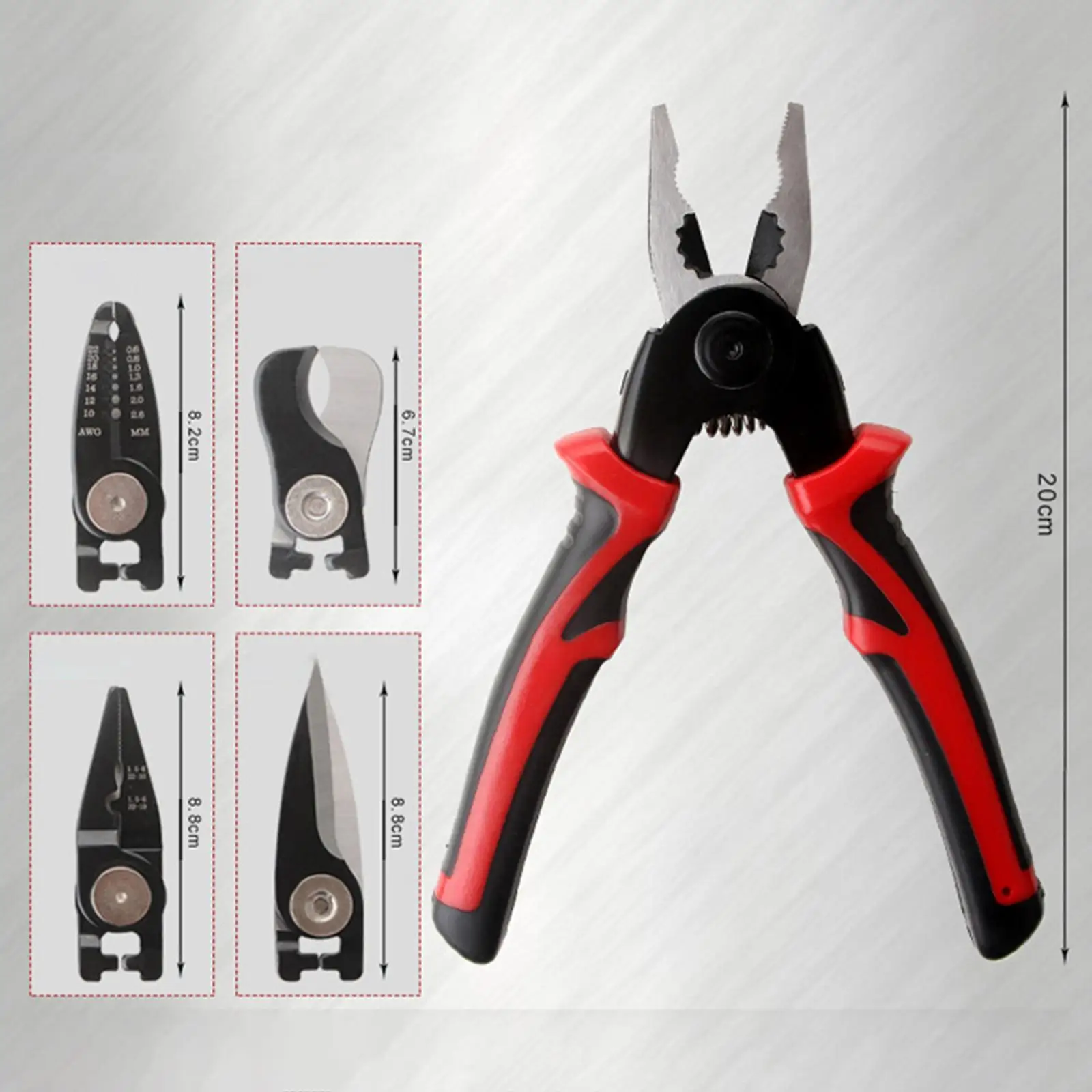 5 in 1 Pliers Set Wire Strippers Linesman Plier for Solid and Stranded Wire