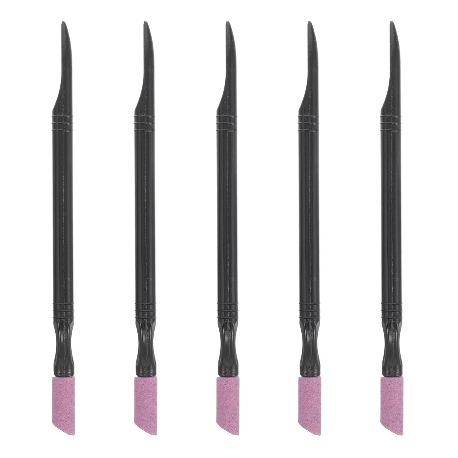 Stylo de meulage des ongles, outil de ponçage de manucure à double tête pour l'élimination des peaux mortes, soins des cuticules, ongles lisses et brillants, Portable, 5 pièces
