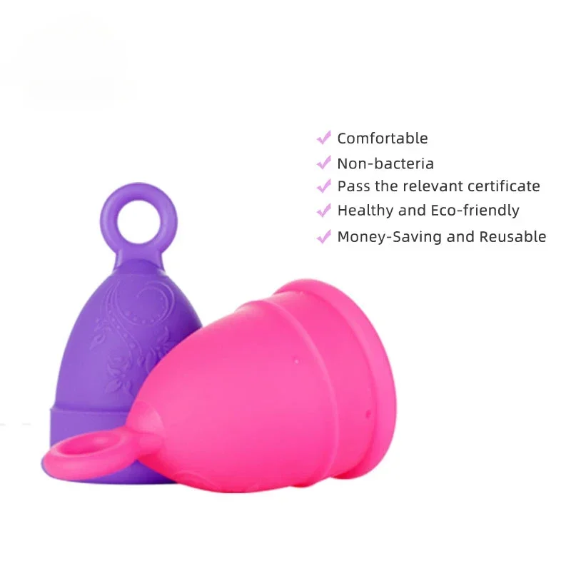 Salute del periodo della vagina con anello Coppetta mestruale medica in silicone Coppetta vaginale riutilizzabile Coppetta mestruale certificata Collettore mestruale.