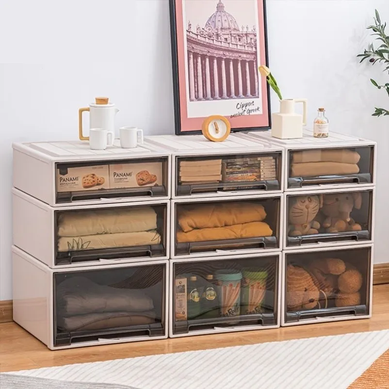 Plastic Clothes Storage Box Drawer Type Storage Cabinet Home Wardrobe Clothing Organizer Box under Bed Storage Container