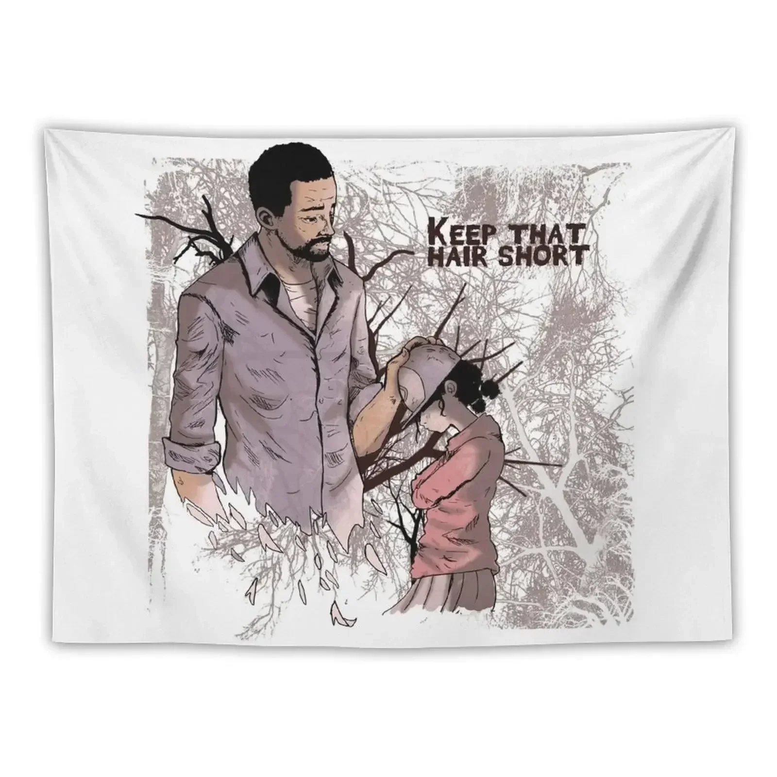 Walking Dead - Lee and Clementine Tapestry Japanese Room Decor Room Decorations Aesthetics Tapestry