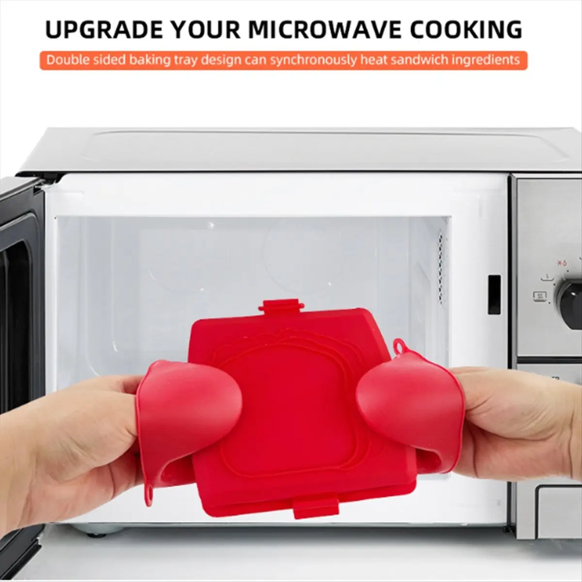 FSLH Microwave Toastie Sandwich Maker Fast Cheese Dishwasher Safe No Electricity Needed Red