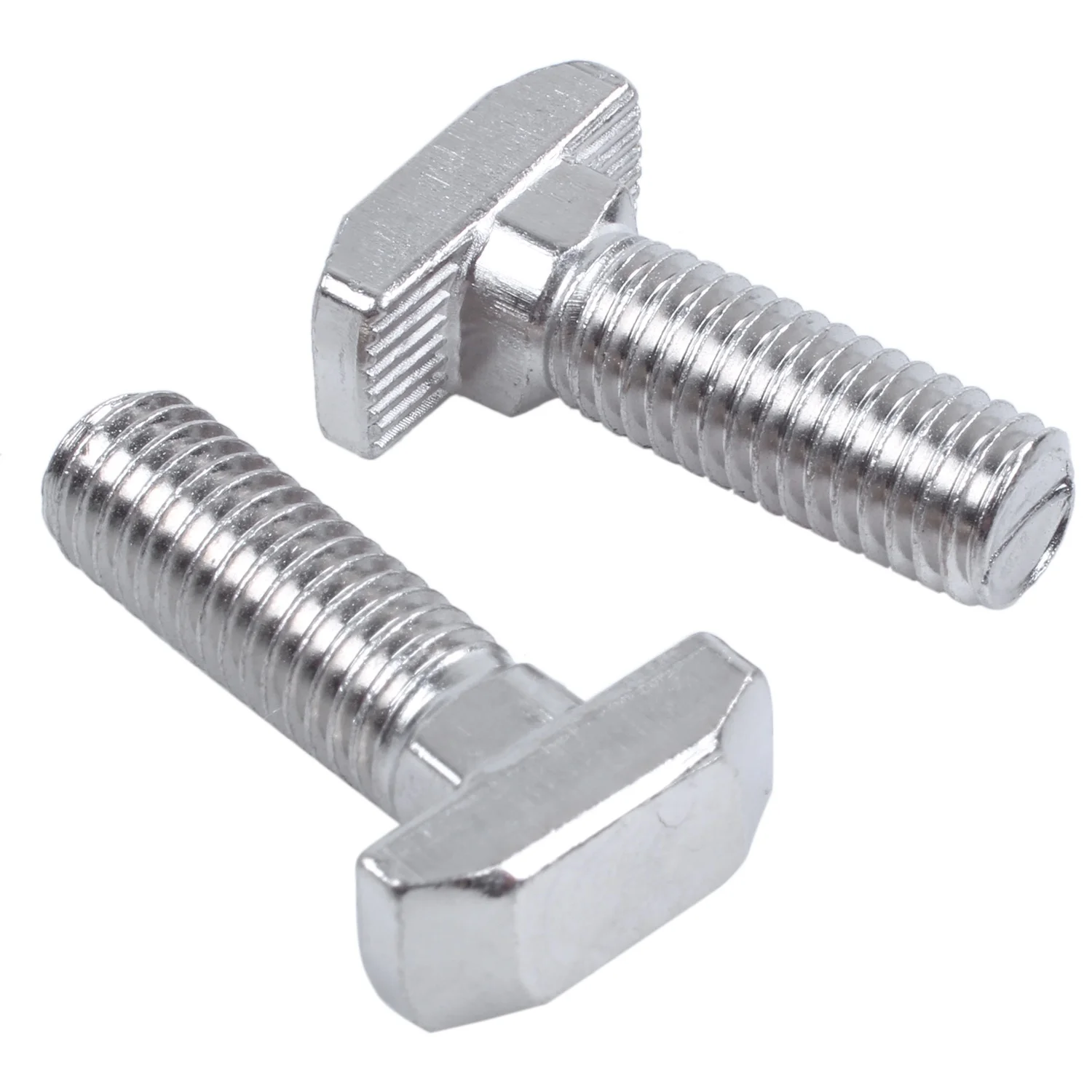 M8 Thread T-Slot Drop-In Stud Sliding Screw Bolt Silver Tone 5pcs