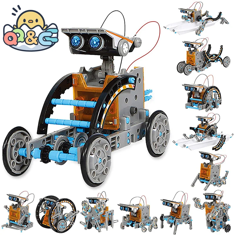 12 in 1 Science Experiment Solar Robot Toy DIY Building Powered Learning Tool Education Robots Technological Gadgets Kit for Kid