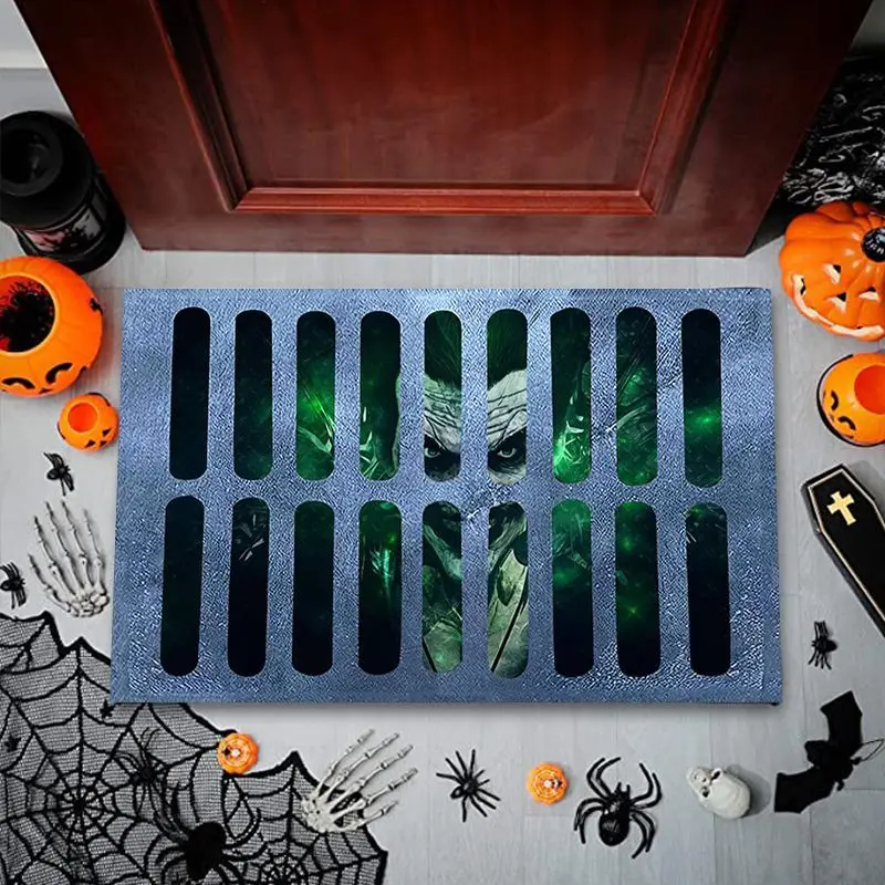 Halloween Non-Skid Area Tapetes, 3D Stereo Vision Capacho, Tapetes De Filme De Terror, Engraçado Outdoor ou Indoor Floor Mats