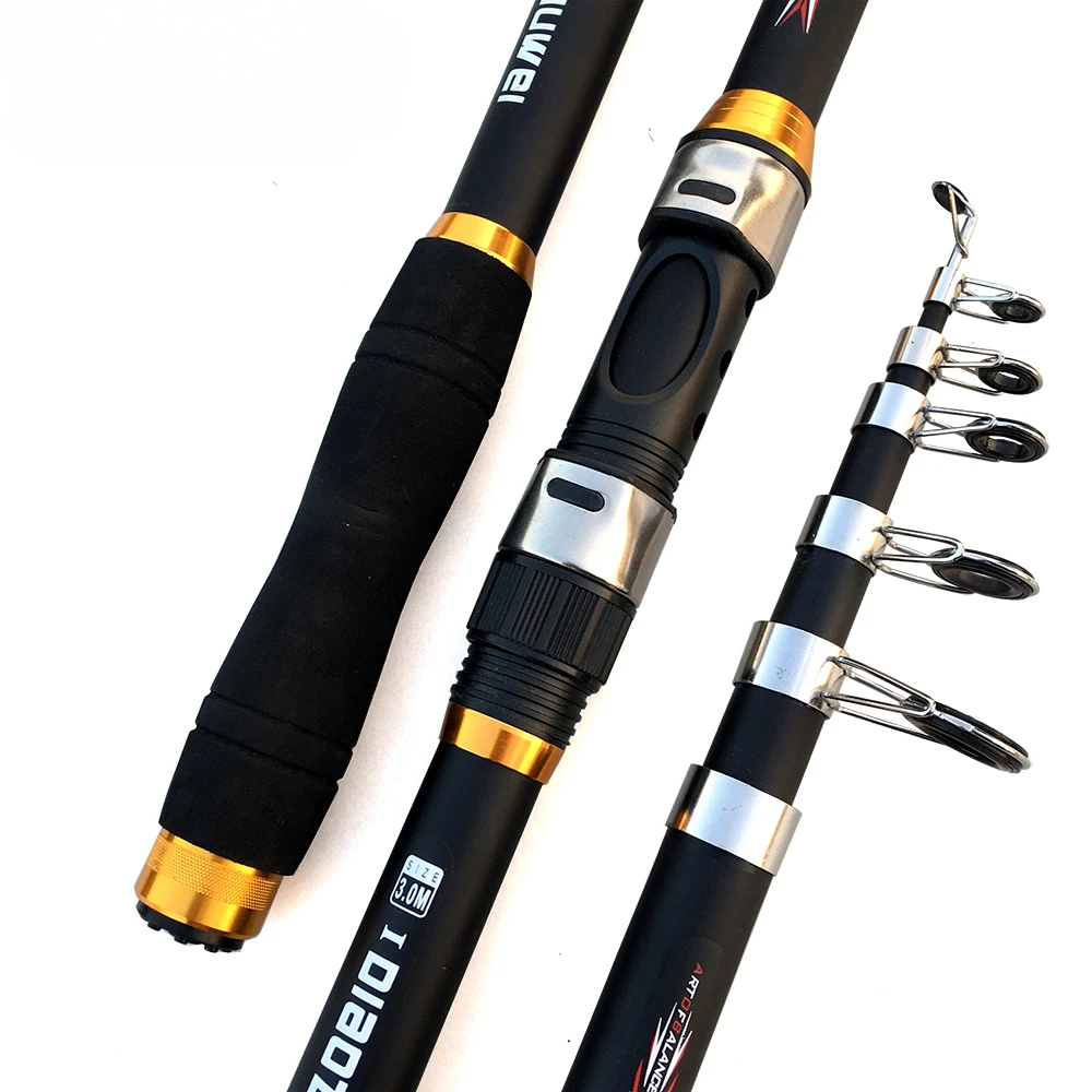 New Telescopic Fishing Rod 2.1M-3.6M Ultralight Carbon Fiber M Power Spinning Pole Lure Weight 5-50g Ocean Boat Fishing Pesca