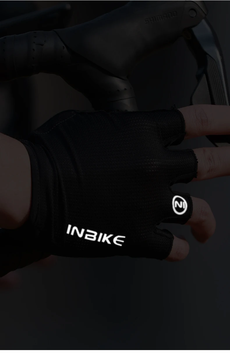 INBIKE Halbfinger-MTB-Handschuhe, Sommer, atmungsaktiv, stoßdämpfend, Fahrradhandschuhe für Männer und Frauen, Rennrad, Fahrradfahren, Handflächenschutz, Mountainbike-Sportzubehör – Detail 8