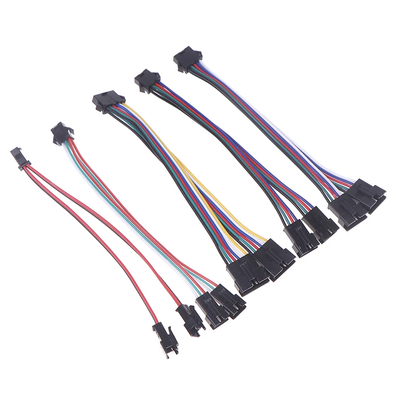 2Pin 3Pin 4Pin 5Pin 6Pin LED الفاصل موصل JST SM ذكر أنثى سلك كابل ل WS2812 WS2811 SK6812 RGB RGBW Led قطاع