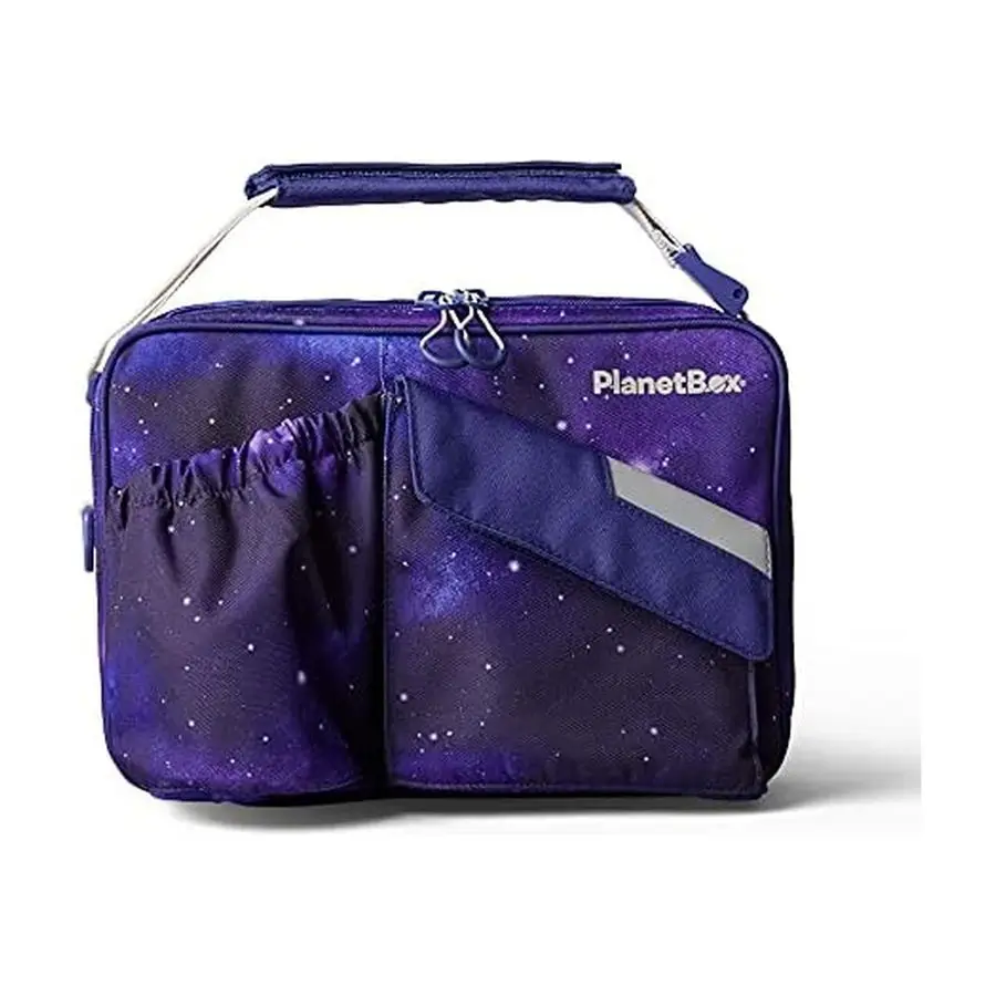 

Insulated Lunch Bag Stardust Edition Carry Bag with Pockets for Water Bottle and Snacks Durable, Easy to Clean, and BPA Free