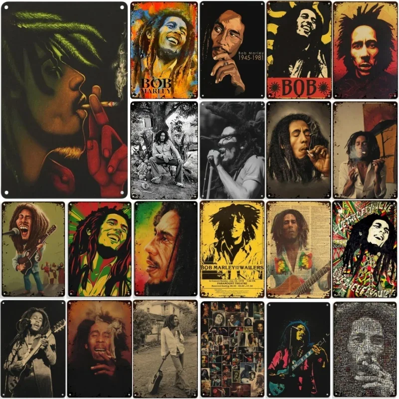 

Vintage Metal Tin Poster Singer Metal Tin Signs Posters Plate Colorful Visual Effect Wall Art for Cafe Bar Club Party Decor