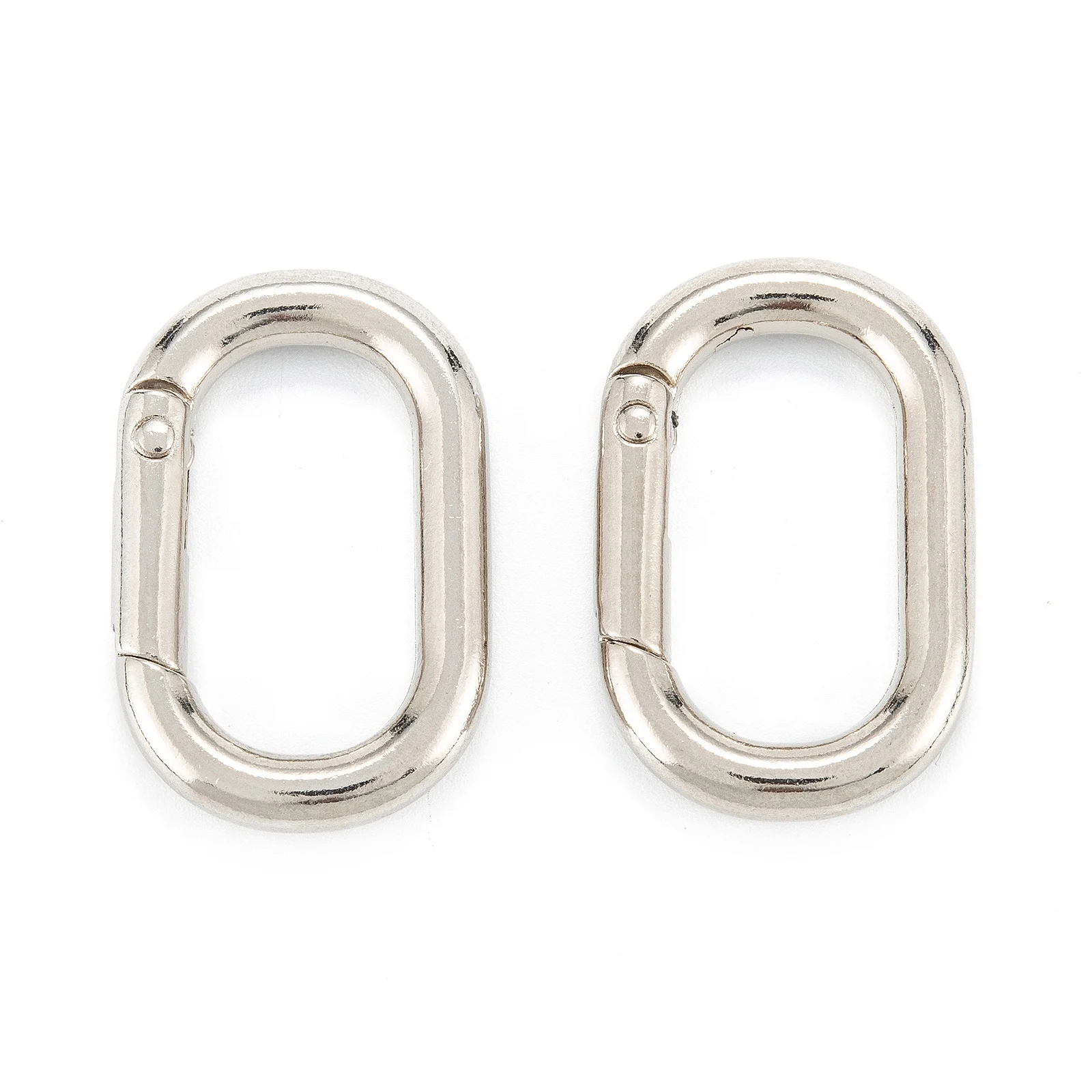 100pcs Zinc Alloy Spring Gate Rings Oval Platinum for Making DIY Jewelry Necklace Bracelet Key Chain Craft Findings