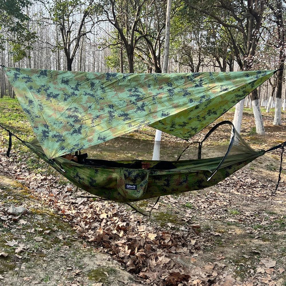 Large Camping Hammock with Mosquito Net Portable Outdoor Hiking Bug Net And Tent Tarp Included for Comfortable Camping Travel