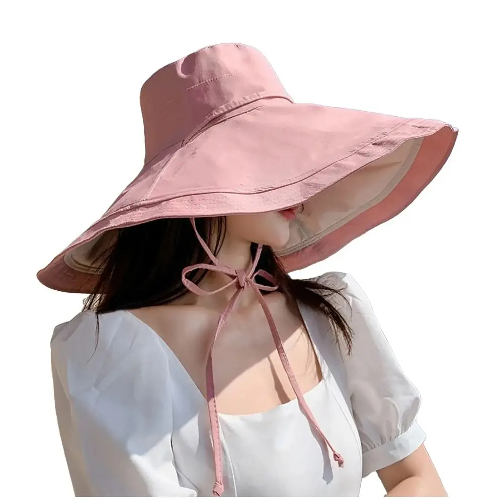 

Double-Sided Women Fisherman Hat Foldable Adjustable Wide Brim Sun Hat Anti-Ultraviolet Travel Sun Protection Hat Fishing