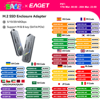 Eaget M2 SSD Case M.2 NVMe SATA SSD Enclosure Adapter 10Gbps USB 3.2 Gen2 USB C External Enclosure Supports M and B and B&M Keys