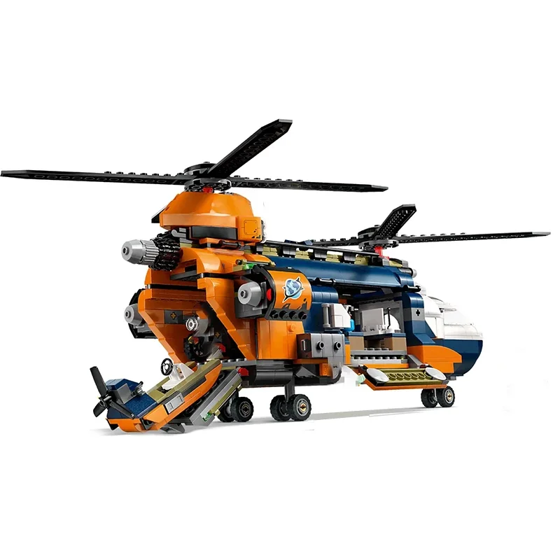 881PCS City Jungle Explorer Helicopter Building Blocks With 5 Figures MOC Construction Bricks Toys Gift For Children Kids