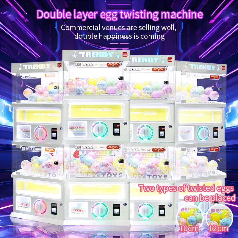 

High Quality Double Layer Egg Twisting Machine Custom Coin Operated Gacha Machines Large Capsule Toys Vending Gashapon Machine