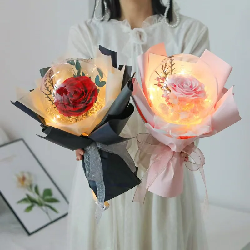 

Luxury Eternal Rose Bouquet Preserved Dry Rose for Best Friends Girlfriend's Wife Birthday Gift