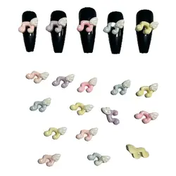 40Pcs Random Mixed Y2k Fresh Mini Kawaii Cartoon Resin Musical Note Angel Wing Nail Art Decoration Charm Accessories