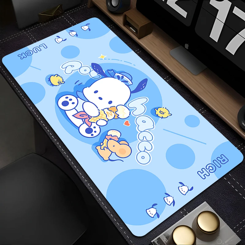 Mouse Pad PC Kawaii Blue Cartoon Gamer Cabinet Keyboard Rug Laptop P-pochacco Anime Cute Mousepad XXL New Desk Mat For Girl Gift