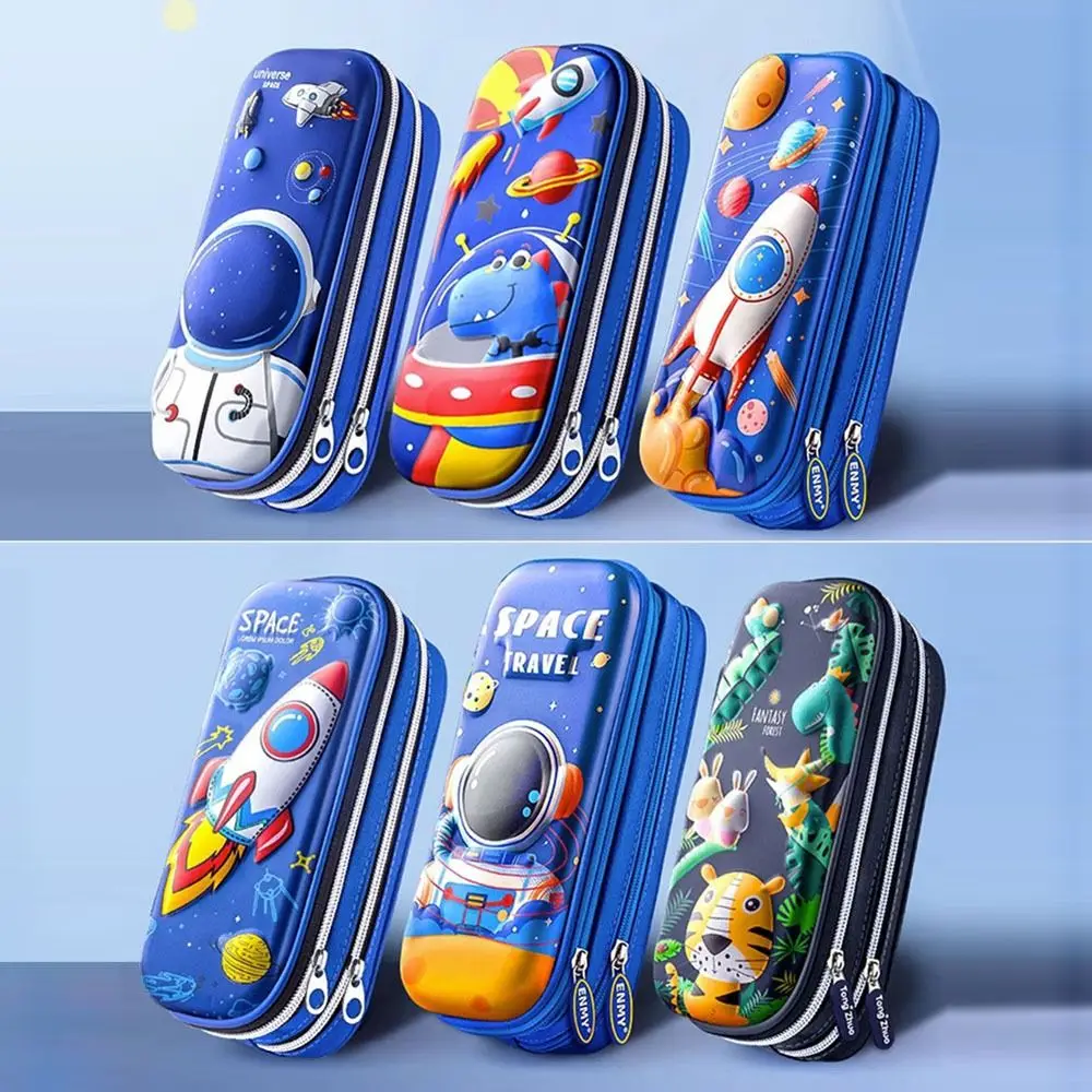 Durable Double-Layer Stationery Storage Bag Multi-function Portable Pen Bag Large-capacity Pencil Case