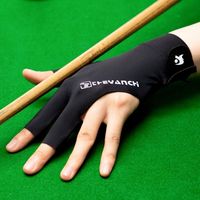 Unisex Left Hand Billiards Gloves Three Finger Wear-resistant Snooker Glove Lightweight Breathable Three Cut Gloves