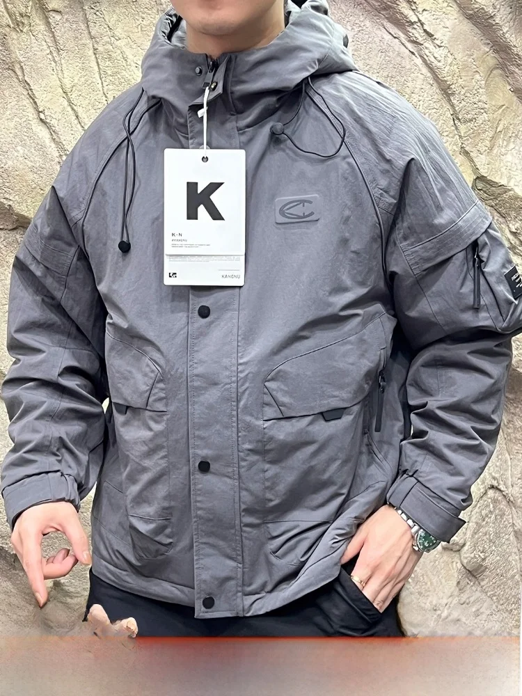 

Thiened Cotton Jaet Outdoor ex с капюшоном ветрозащитное водонепроницаемое осенне-зимнее модное длинное пальто из полиэфирного волокна