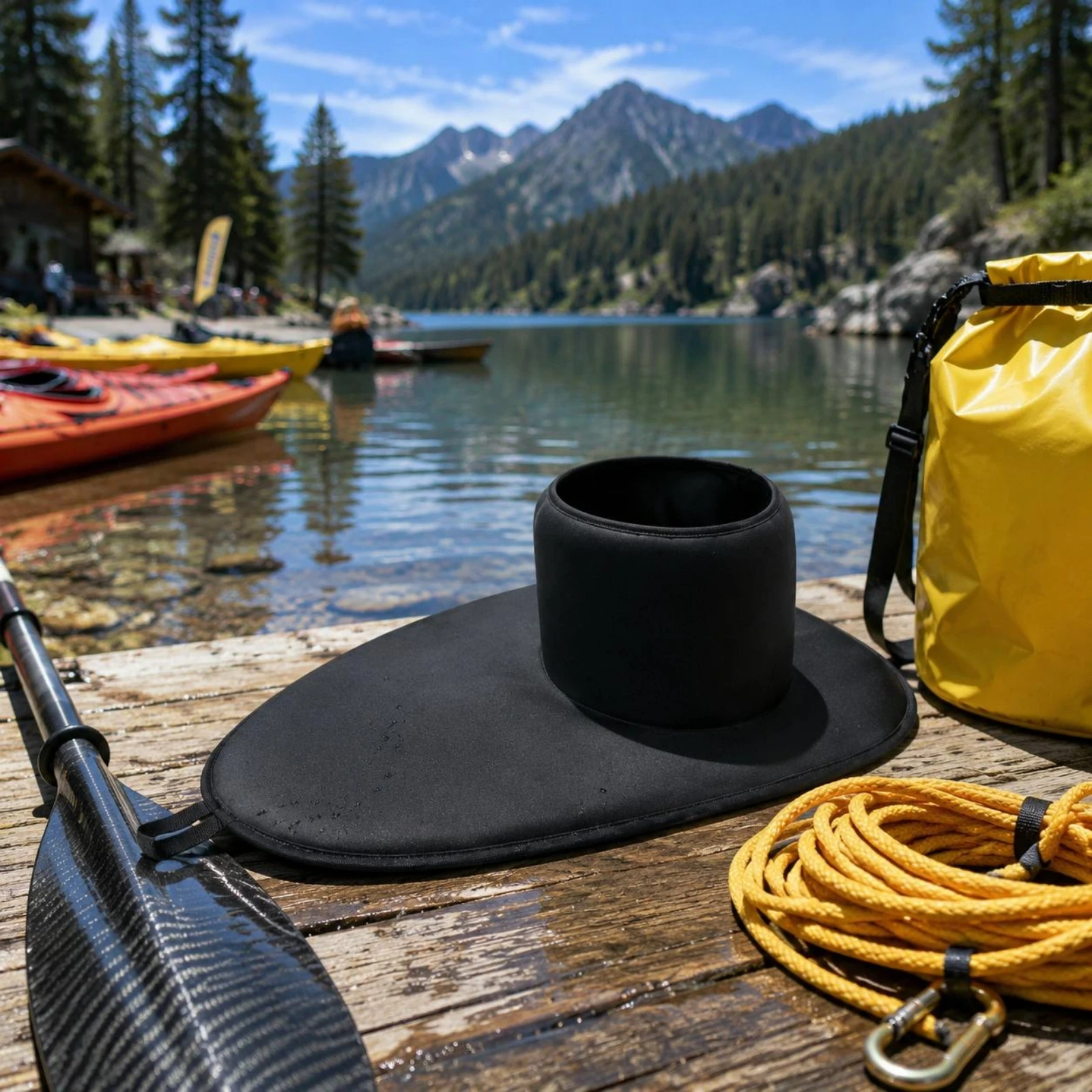 Sea Kayak Spray Skirt Splashproof Kayak Spray Skirt Water Sports Gear Easy to Install Snug Fit for Kayaking, Canoeing