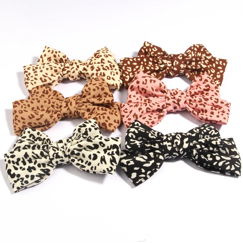 

50Pcs 4.8" 12cm Dot Print Barrettes Ribbon Bow Hair Clip Bow Knotted Chiffon Hairpin for Women Girls Headwear Hair Accessories