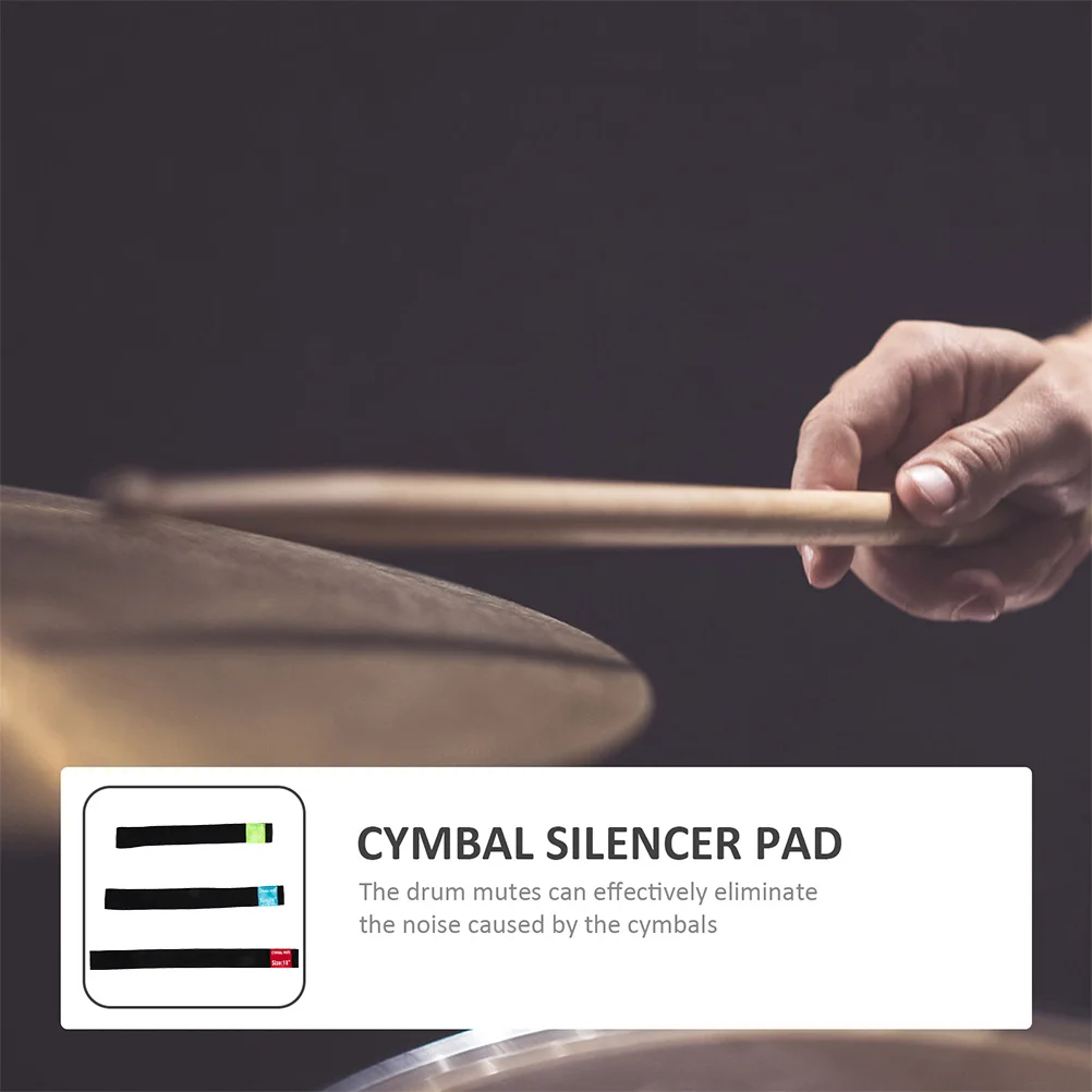 

3Pcs Cymbal Mute Belt Easy Assemble Disassemble Percussion Instrument Accessories Durable Pad Cymbal Mute Belt