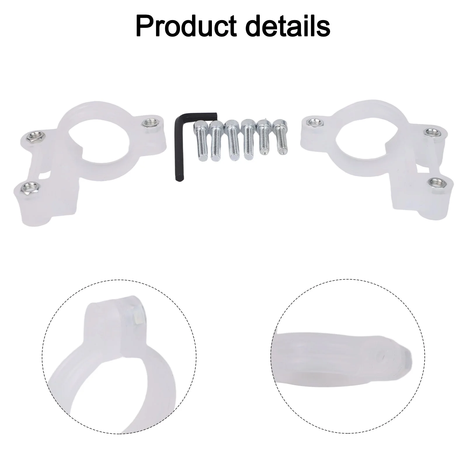 2 Pack Electric Motorcycle Front Fender Bracket Shock Absorber Buckle High Strength PC White Easy Install Stable Fitment