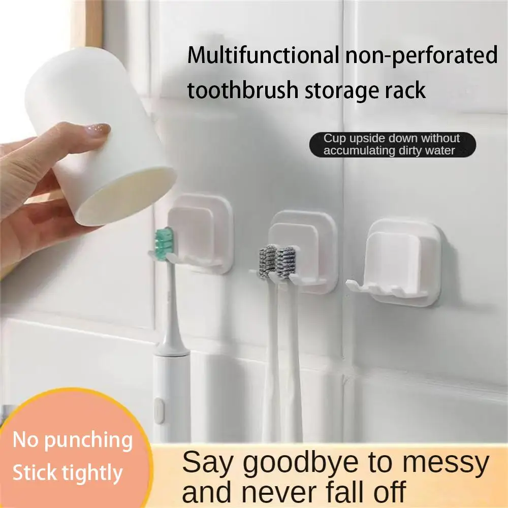 1PC Toothbrush Holder White Plastic Travel Stand Toilet Shaver Organizer Tooth Brush Storage Rack Household Merchandises