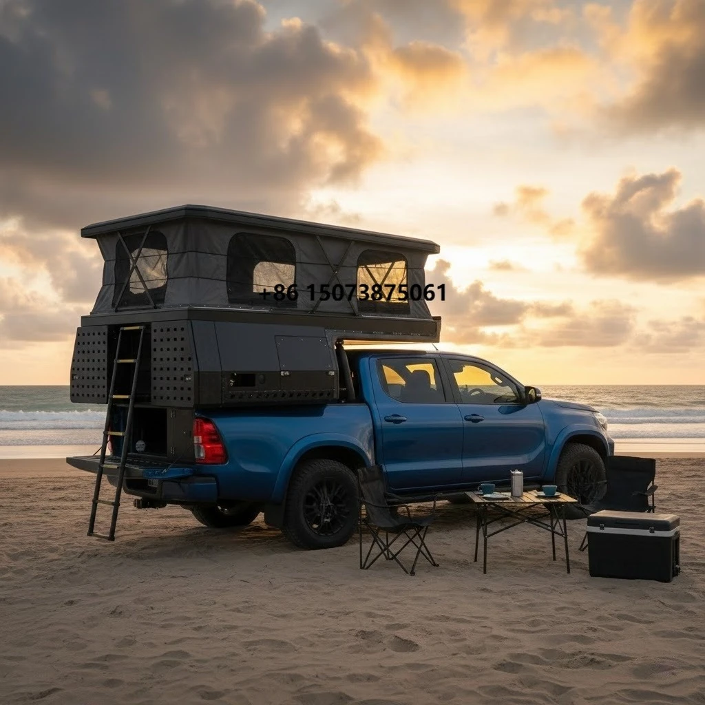 Waterproof Aluminum Hard Shell Roof Top Tent LockablP for All Pickup Truck Models Overland Camping