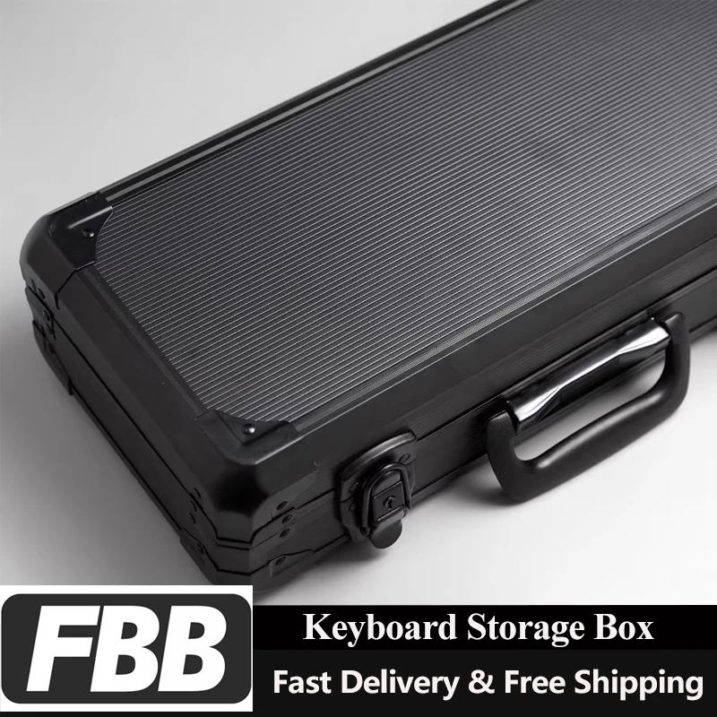 FBB Protable Keyboard Carrying Case 65 75 87%Mechanical Keyboard Bag Aluminium Alloy Thickened Waterproof Protect Box With Lock