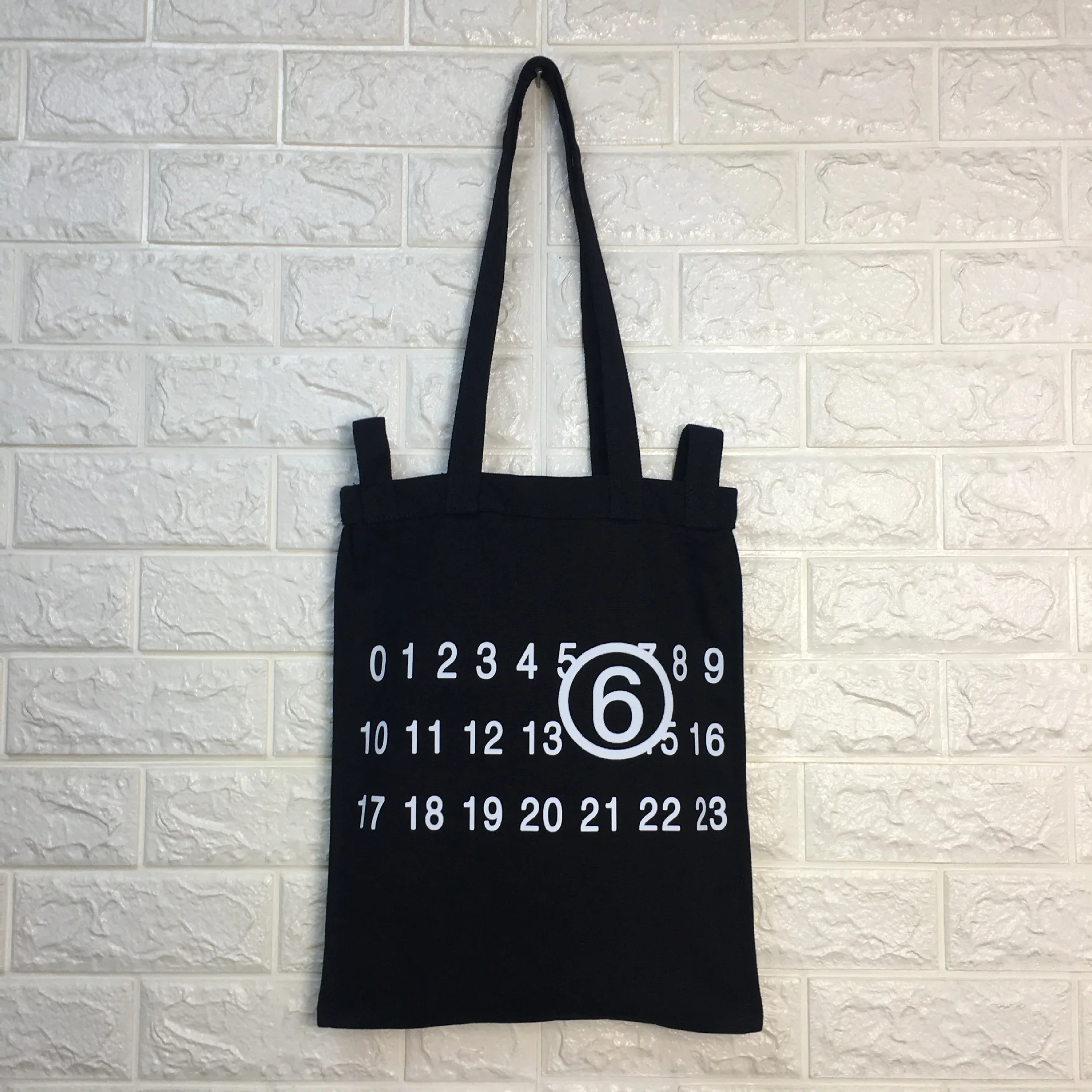 

Contemporary Numeric Print Shopper - Breathable Cotton Canvas Tote | Detachable Strap & Zippered Pocket