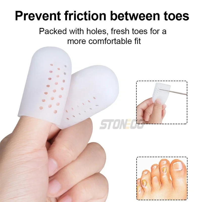 1 زوج لينة سيليكون تو حماة تنفس الحرس كم ل الذرة النسيج بثور فاصل أصابع القدم يغطي