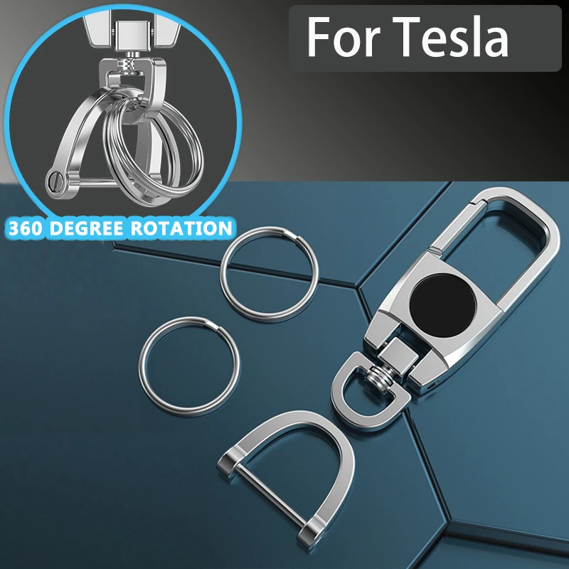 

Metal Keychains Handmade Car Keyring Holder Organizer Detachable Hang Key Ring For Tesla Model 3 Model Y 2017-2023