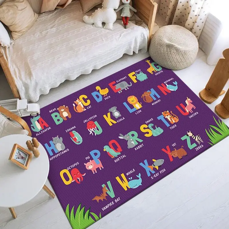 Cartoon Letters Baby Crawling Area Carpet Children Photography Rug Living Room Props Bedroom Girl Decoration Cloakroom Floor Mat