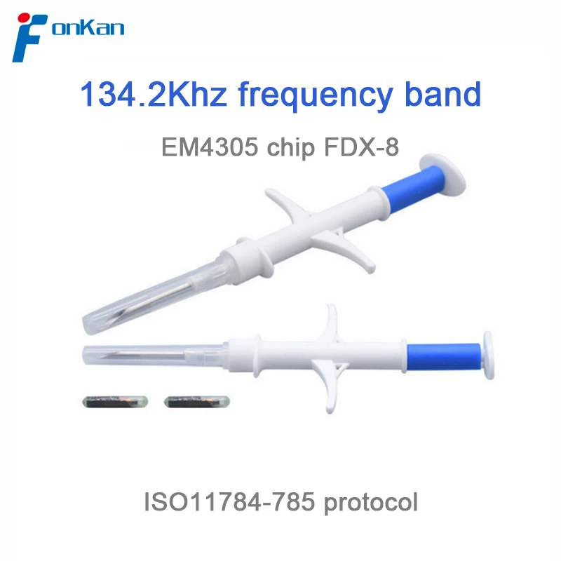 Imagem -02 - Pet 1.25*7 mm Rifd Microchip Seringa Animal Fdx-b Iso11784 85 Tag Chip de Vidro para Identificação de Animais 20 Pcs