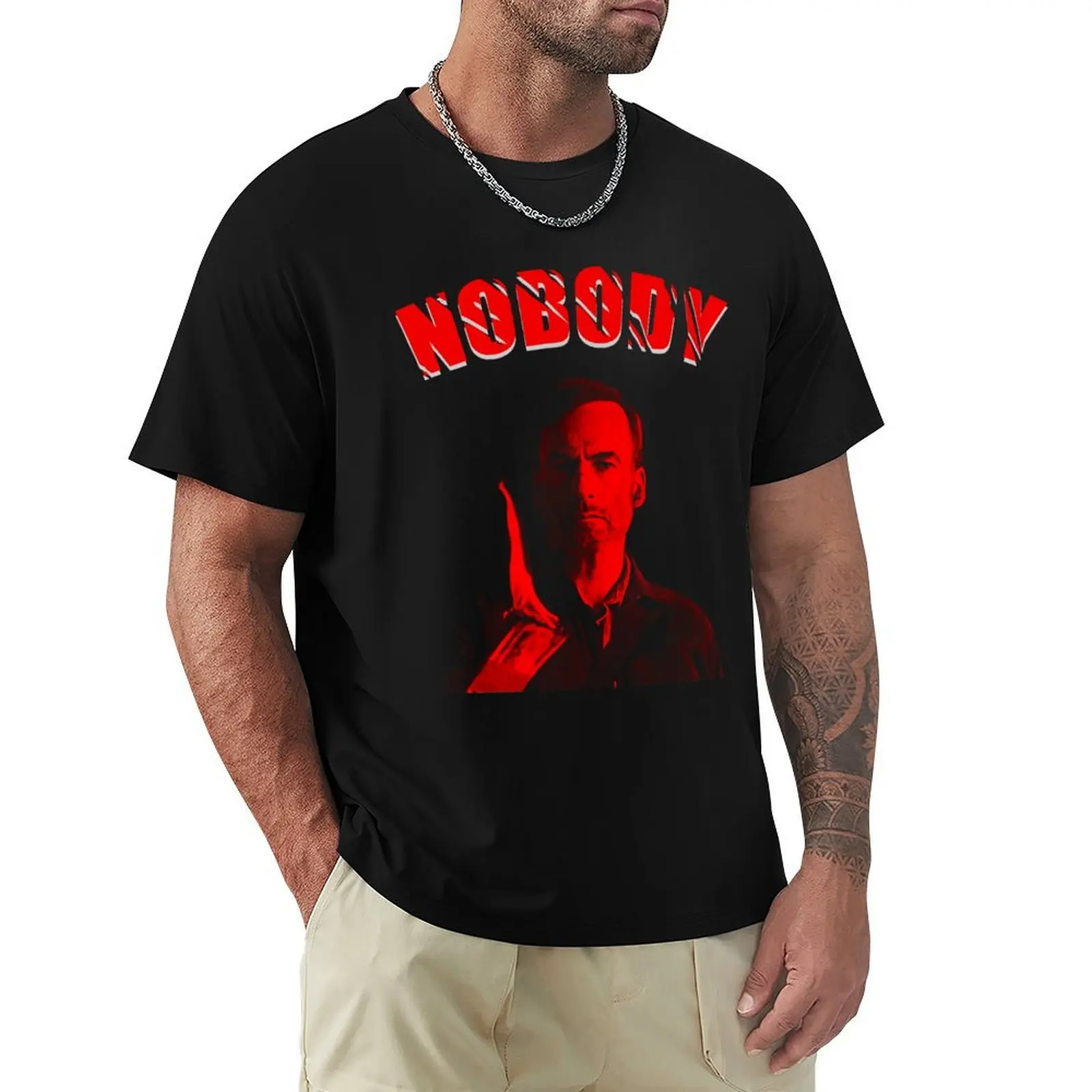 Nobody Aesthetic Poster Film T-Shirt Work Wear Lightweight Tee