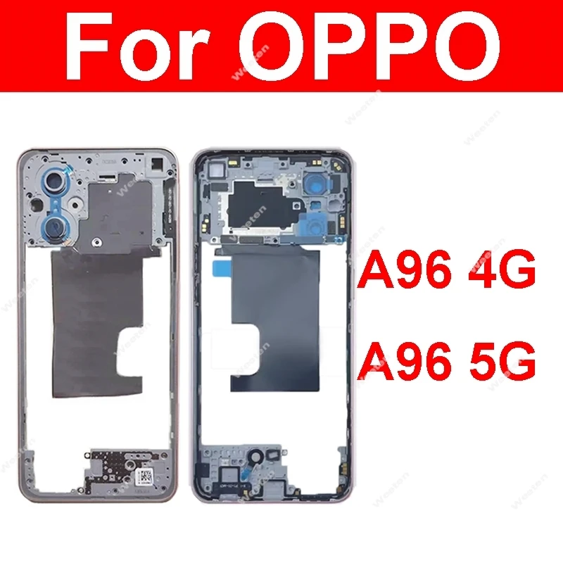 Middle Frame Housing For OPPO A96 4G 5G  (China) Middle Housing Holder Cover with Side Button Replacement Parts
