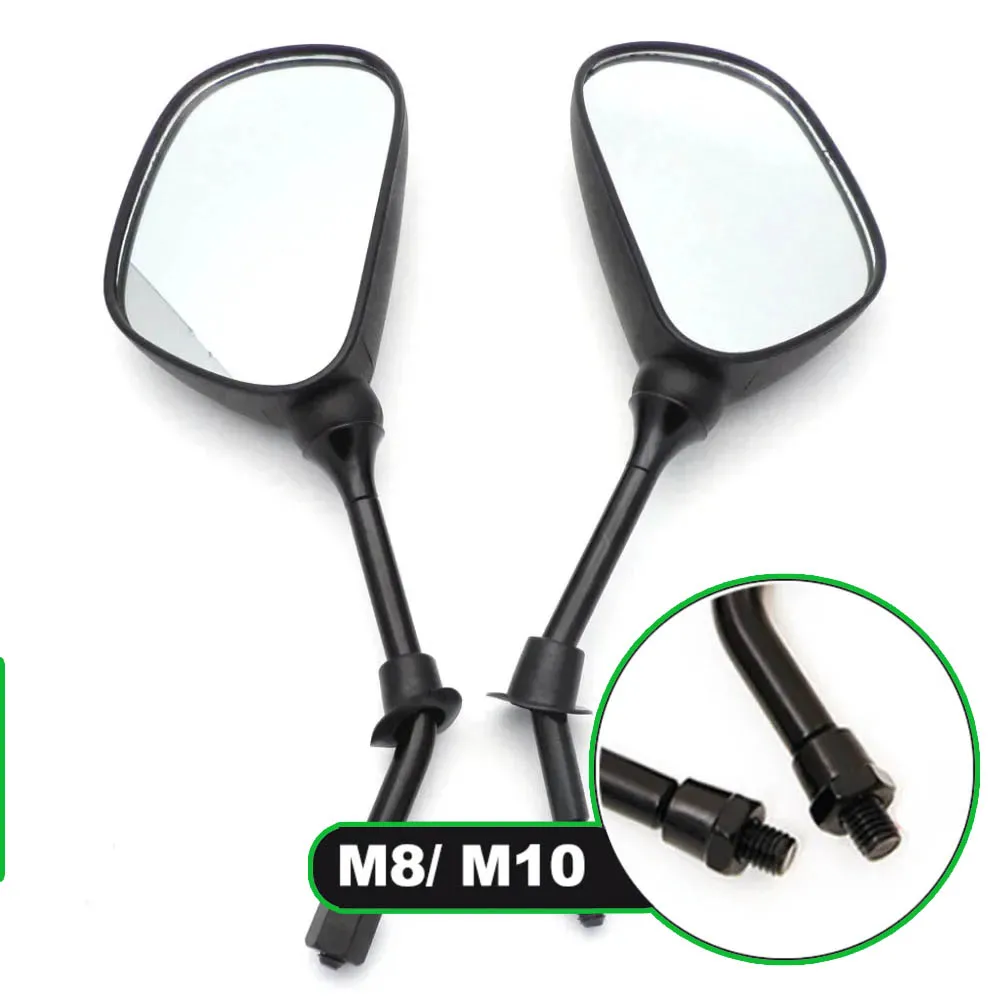 Pair M10 M8 Motorcycle Rear View Mirrors 8mm 10mm Thread For GY6 50cc 110cc 125cc 150cc Chinese ATV QUAD Moped Scooter CRF