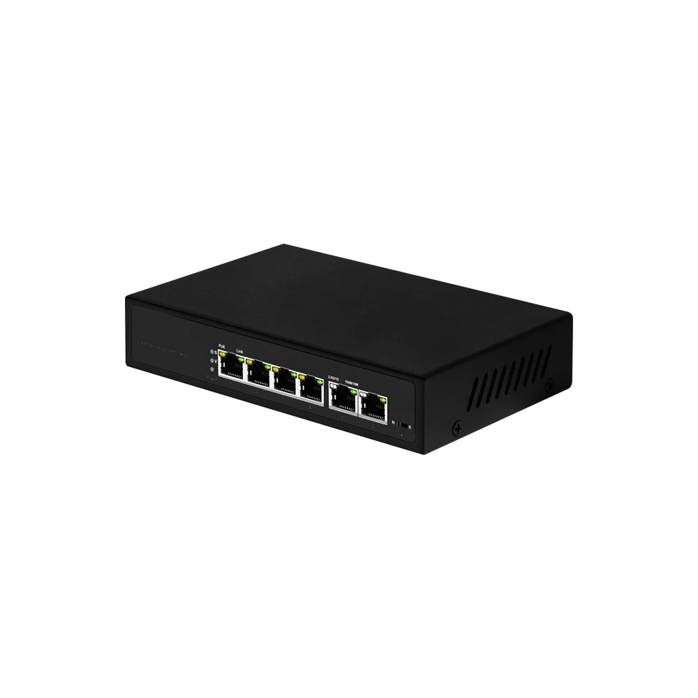 4 ports gigabit poe or non Ethernet Switch with 2 ports 2.5G RJ45 uplink