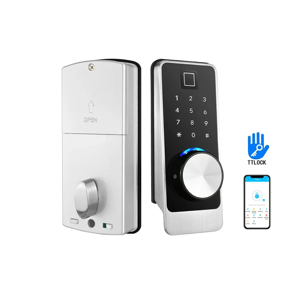 WiFi Smart Home Intelligent Biometric Door Lock, Electronic Deadbolt Keyless Digital Smart Fingerprint Door Lock with TTlock App