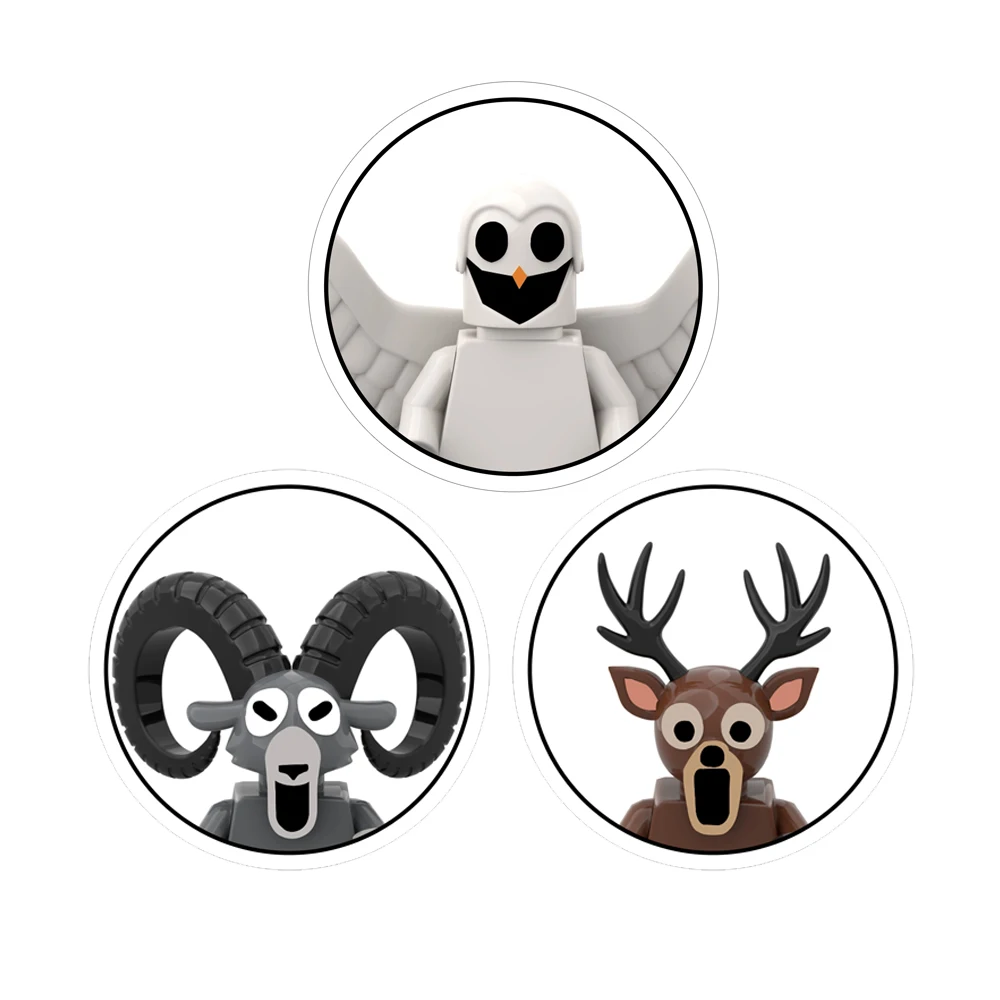 

Олень Сова Коза Монстр Строительные Блоки Модель Собранная Игрушка Пластиковая Кукла Коллекция Фигурки Украшение Стола Детские Подарки На День Рождения