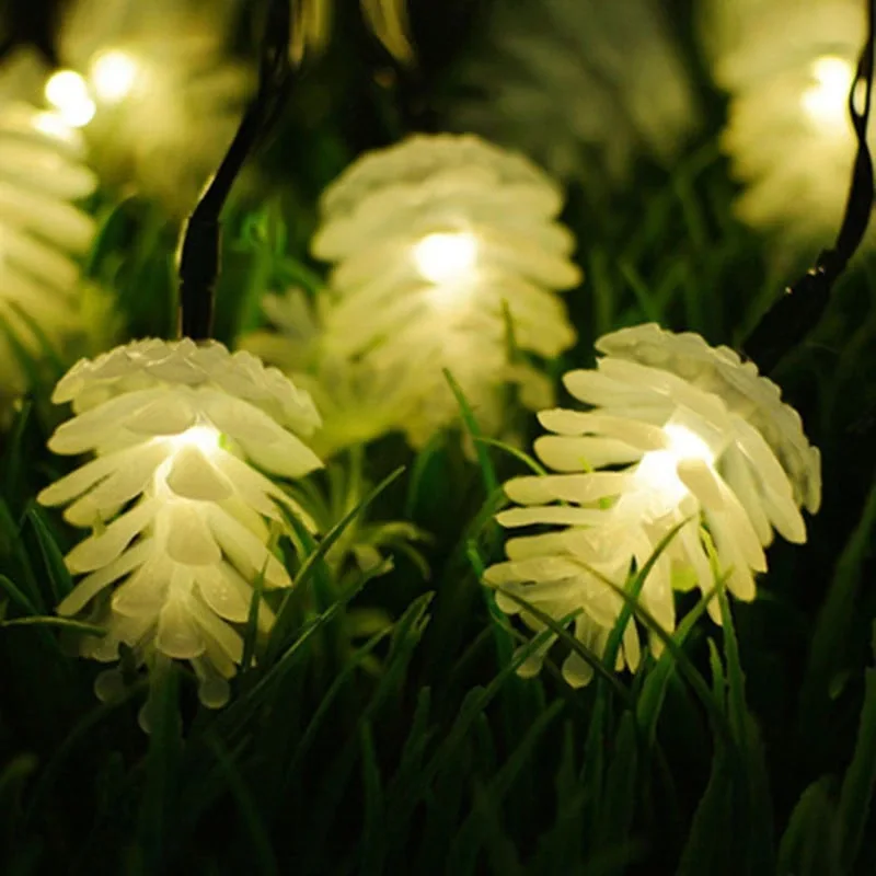 LED Simulation Pinecone Battery Lamp String Modeling Lamp Christmas Lighting Festival Decoration Atmosphere Color Lamp