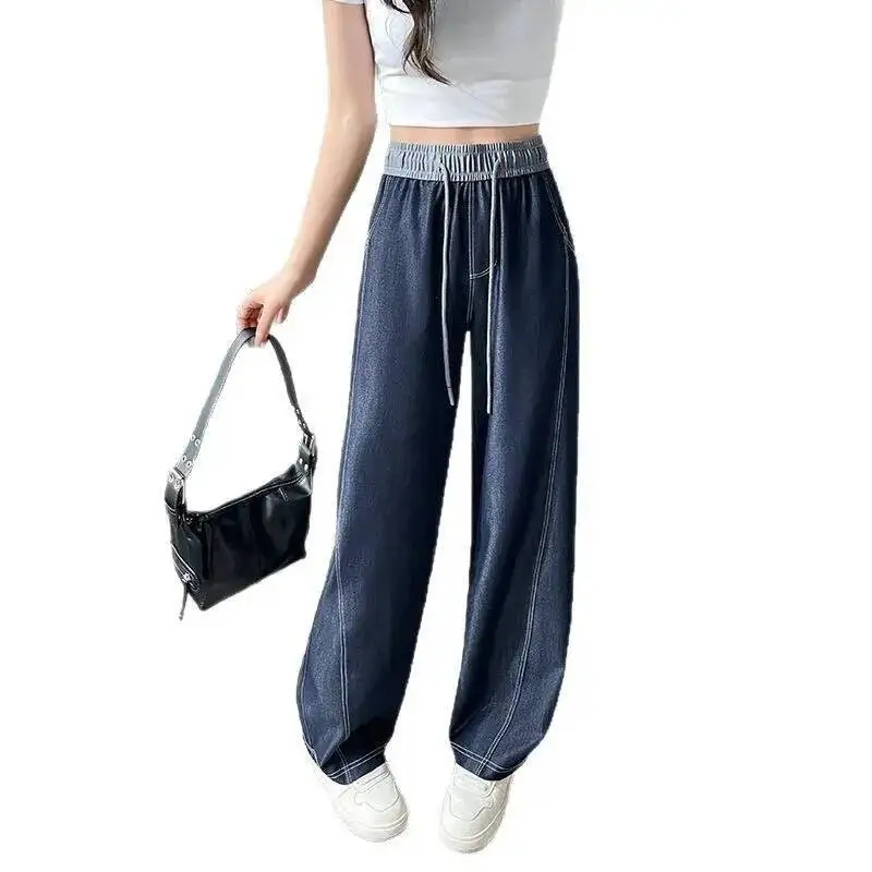 Wide Leg Blue Jean Harem Pants Casual Plus Size Loose High Street Trousers
